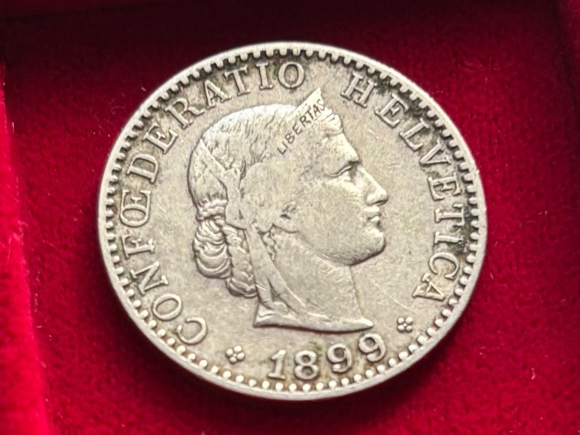 Tutti le monete: Schweiz 20 Rappen 1899 B - ss Libertaskopf – Usato da Speicher venduto da CH-Schatzkammer
