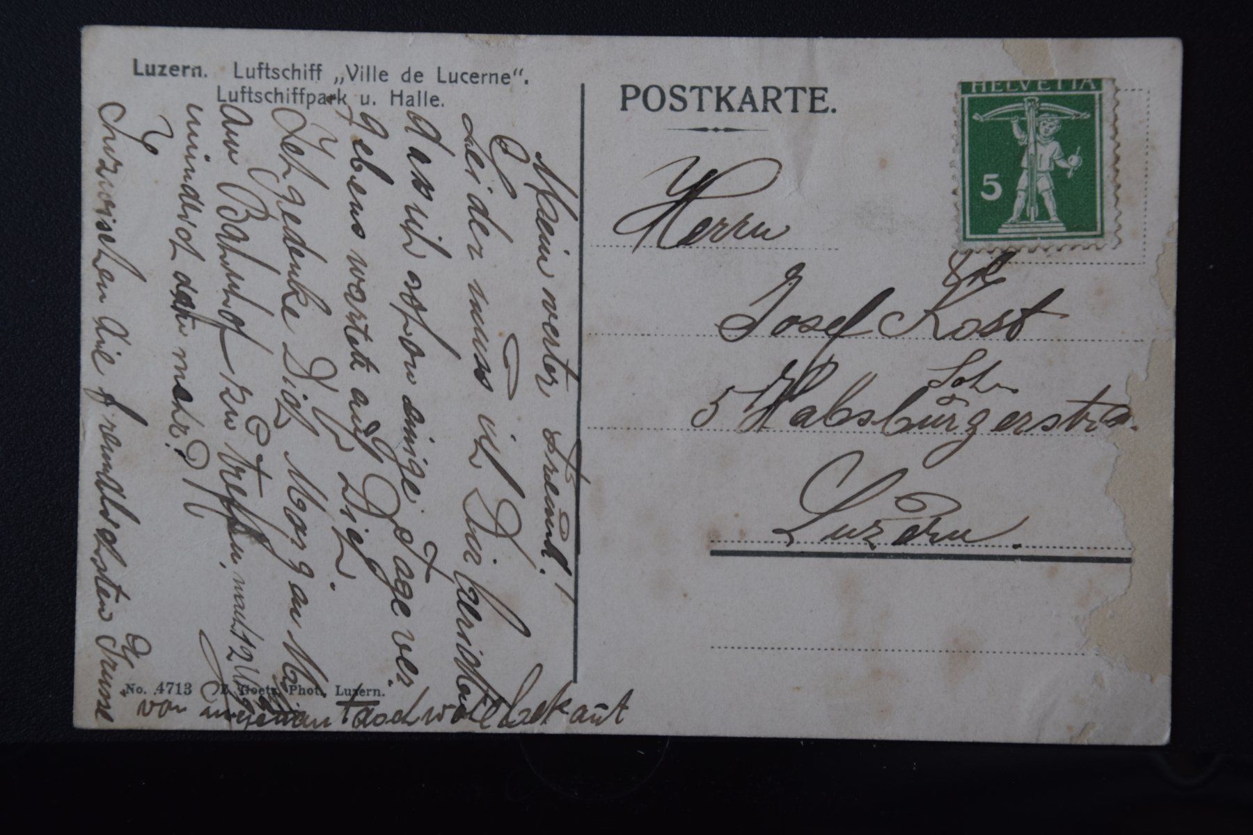 Cartoline postali: AK Luzern, Luftschiff – Usato da Luzern venduto da CH2018 1