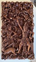Holz Relief Wandbild, Handgeschnitzt, aus Bali, Top Zustand!