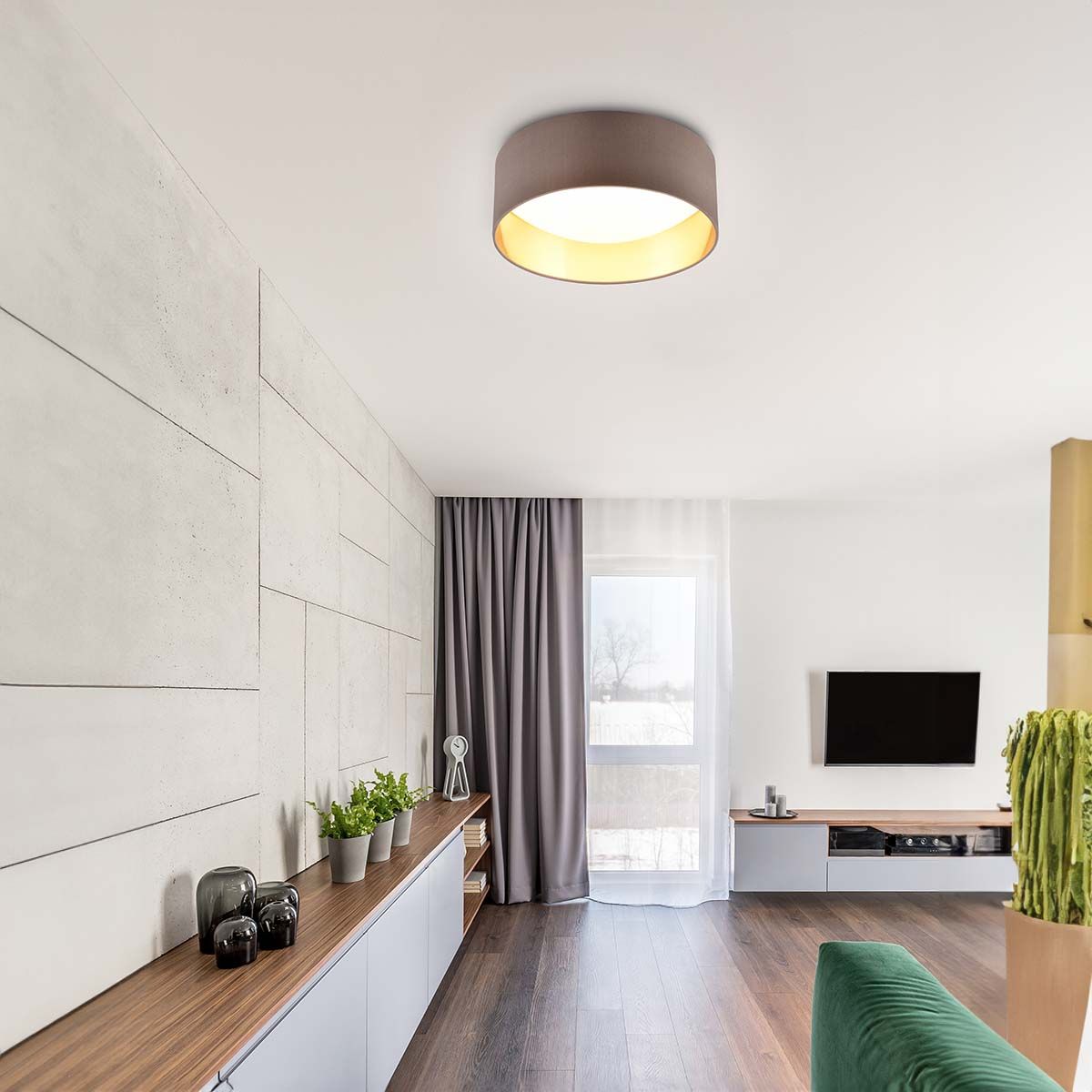 Lampadari & plafoniere: Deckenleuchte, Stoff, Taupe, 30 cm Ø – Nuovo (secondo la descrizione) da Kreuzlingen venduto da Smart-Light 1