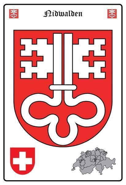 Insegne: Blechschild - NIDWALDEN WAPPEN – Nuovo e nell'imballaggio originale da Rupperswil venduto da big-one-sale