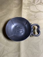Petite tasse ancienne en étain avec anse serpent rare!