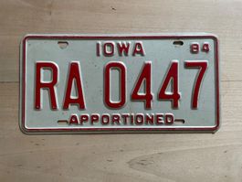 Nummernschild IOWA USA