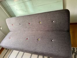 Bettsofa klappbar, antrazit, neuwertig, bequem 190x105cm