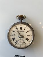 Grosse alte Eisenbahner Taschenuhr 800 Silber sie läuft
