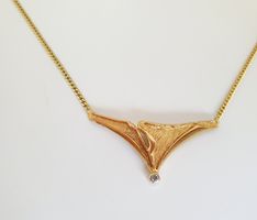 Vintage Amerikanische Goldene Halskette mit  Anhänger