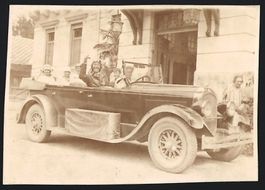 2 Fotografien Auto Steyr, Reisegesellsch
