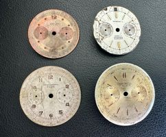 LOT DE 4 CADRANS CHRONOGRAPHES VINTAGE 31 à 35 mm