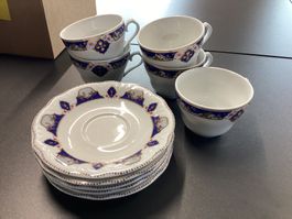 Kaffeetassen Set 5-teilig weiss blau- Wiitergäh