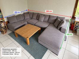 Grand canapé d'angle en U CHF 450.