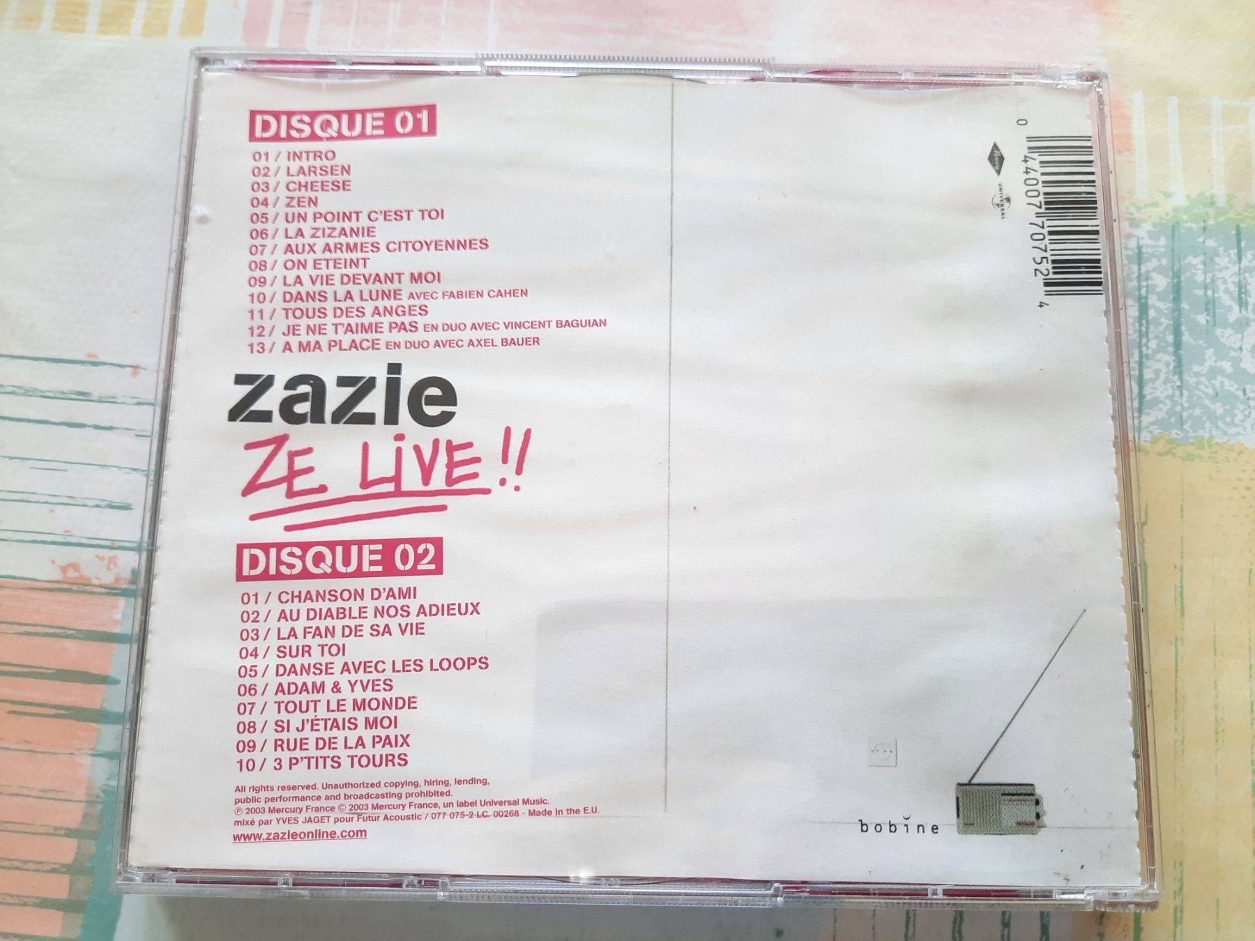 CD: CD Zazie - Ze Live – Usato da Pully venduto da bro_n52j 1