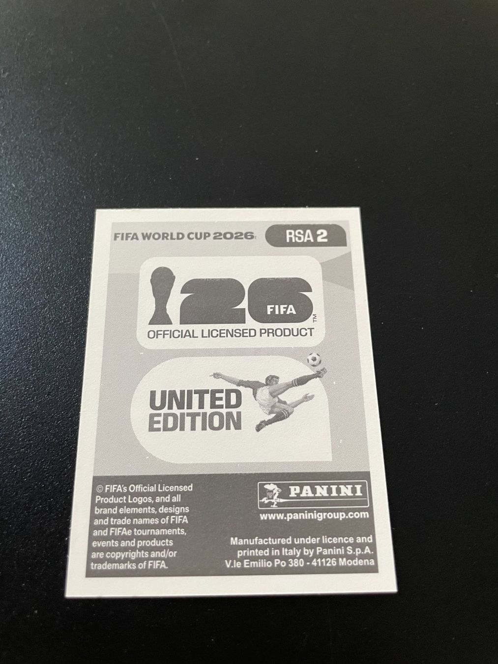 Panini Carte collezionabili: FIFA WM 2026 Sticker RSA 2 – Usato da Fahrwangen venduto da Venez 1