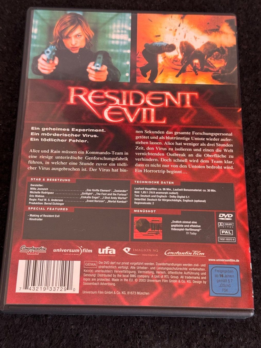 Alle DVDs: Resident Evil SciFi thriller DVD DE/EN – Gebraucht aus Fribourg von tschjoly 1