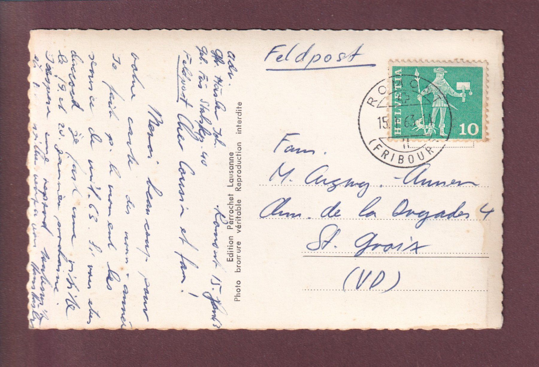 Cartoline postali: ROMONT - Moléson - 1963 – Usato da Pully venduto da nicecards 1