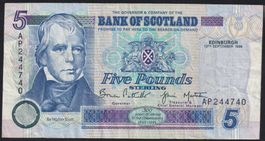 Schottland 5 Pounds 1996 Bank of Scotland