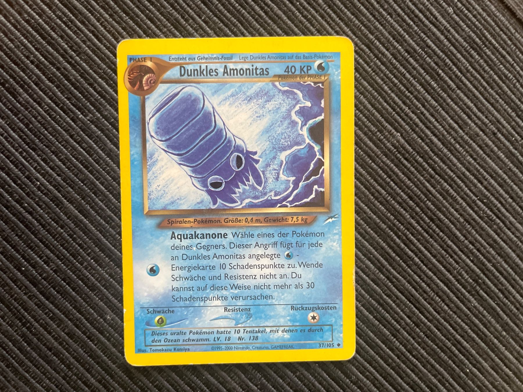 Pokémon Carte collezionabili: Pokemon Dunkles Amonitas Neo Destiny – Usato da Wabern venduto da Collectfun