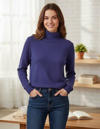 Zara lila Rollkragenpullover M