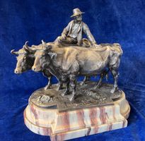 BRONZE SKULPTUR  VERSILBERT  signiert A.J.  Christofle