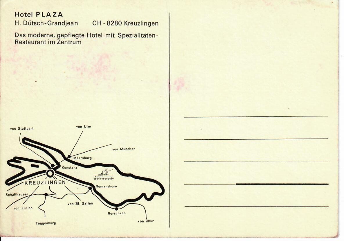 Cartoline postali: Hotel Plaza Kreuzlingen – Usato da Hochdorf venduto da Ziegel-16 1