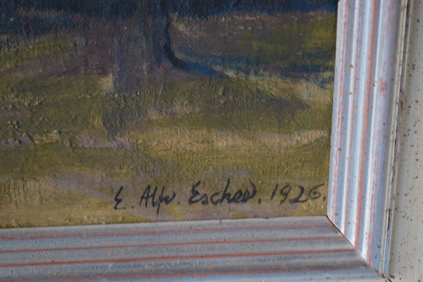 Gemälde: Ernst Alfred von Escher, Schweizer Berglandschaft – Gebraucht aus Rüti ZH von kno_sr5z 1