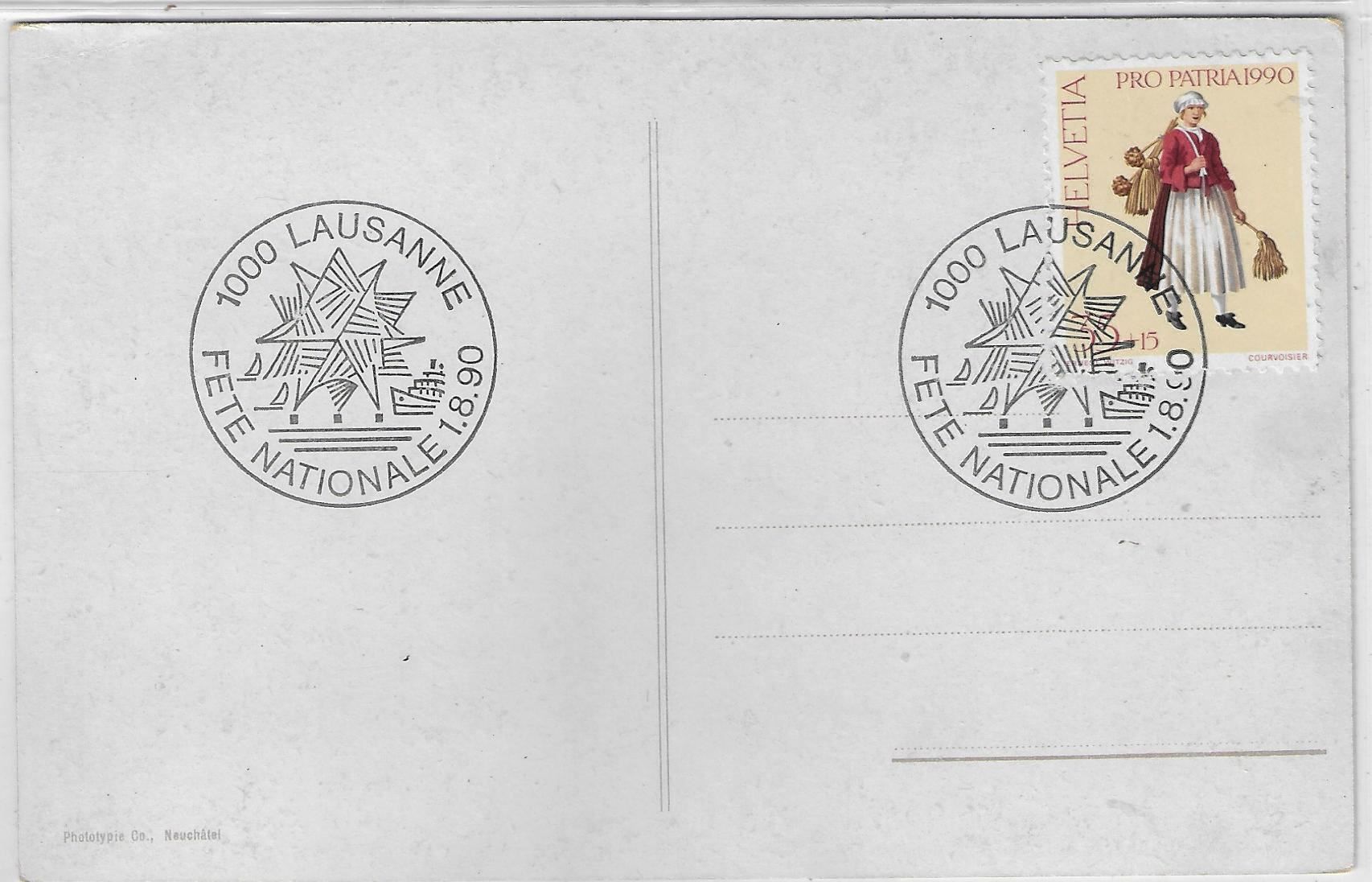 Cartes postales: Lausanne - Hotel de Ville - Litho – D'occasion à Ettingen par Kartenplanet 1