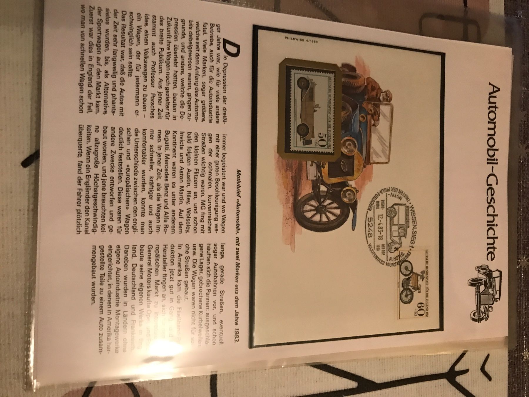 Tutti i francobolli: 9 Seiten Automobil-Geschichte 1986 – Usato da St. Gallen venduto da Setin 4