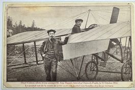 Cartolina pilota E. Cobbioni e Bippert La Chau de Fonds 1912