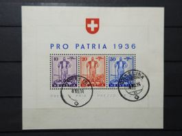 Pro Patria Block Nr.2 gestempelt Attest Liniger 300 Fr