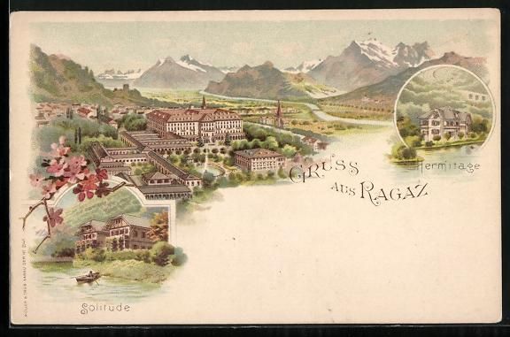 Ansichtskarten: Litho Ragaz, Solitude, Hermitage, Teilan – Gebraucht aus Berlin von bartko-reher