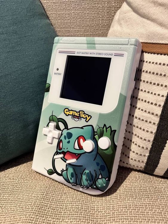 GameBoy DMG Grise Modifiée écran IPS + Valise Asciiware + Adaptateur