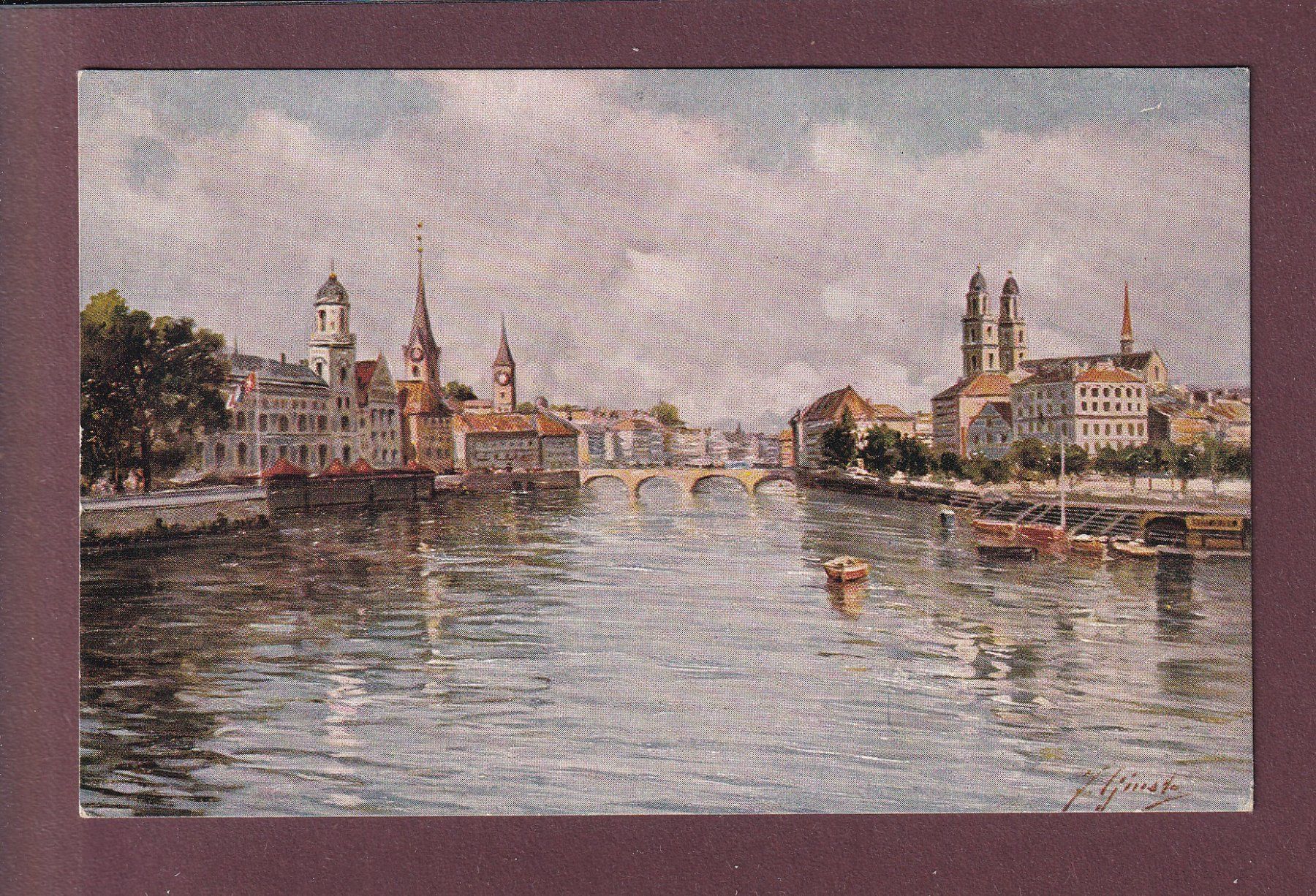 Cartoline postali: ZÜRICH - An der Limmat – Usato da Pully venduto da nicecards