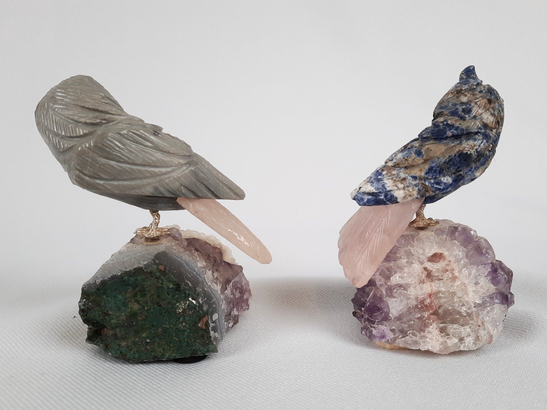 Pierres précieuses: Amethyst mit Vogel 2 Stück – D'occasion à Beinwil am See par Restwert_Beinwil 1