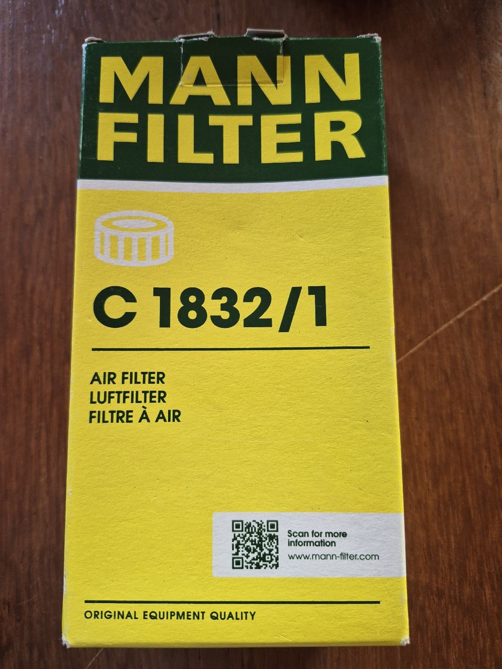 Lüftung: MANN-FILTER C 1832/1 Fiat – Neu und originalverpackt aus Mels von Eventuell3