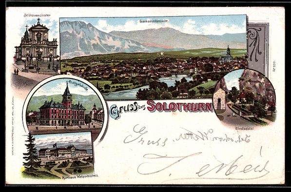 Cartoline postali: Litho Solothurn, Kurhaus Weissenstein, P – Usato da Berlin venduto da bartko-reher