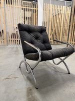 Vintage Mid- Century Bauhaus Sessel Chrom Stoff