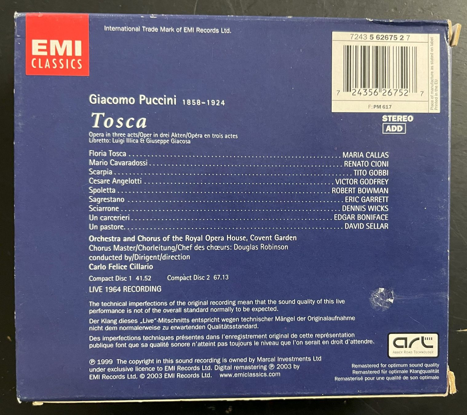 CDs: Puccini: Tosca - Maria Callas – Gebraucht aus Oftringen von Vucki 2