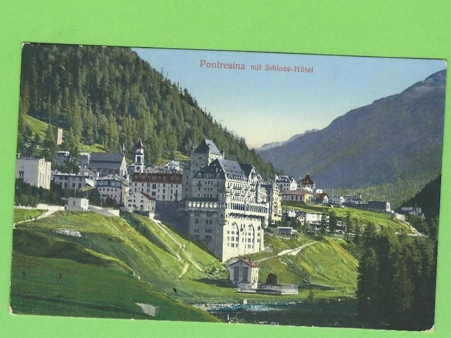 Ansichtskarten: Pontresina mit Schloss-Hotel – Gebraucht aus Zürich von t24_de