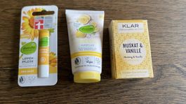Alverde Naturkosmetik Set: Lippenpflege, Handfluid, Haar