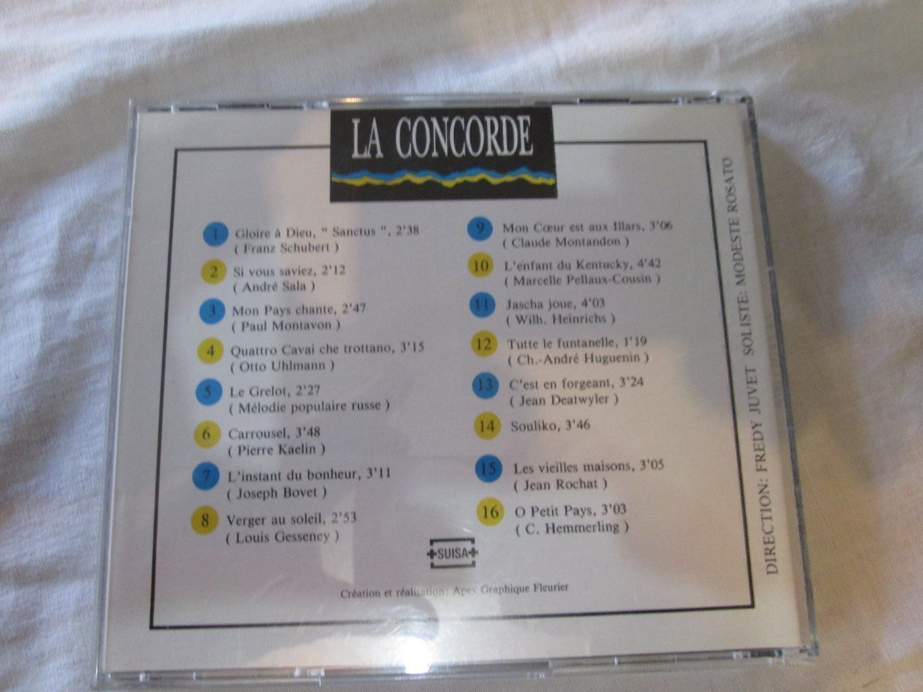 CD: CD LA CONCORDE - CHOEUR D'HOMMES – Usato da la Chaux-de-Fonds venduto da Lampe 2