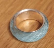 , Swarovski Ring facettiert, türkis - blau Grösse 18 💍
