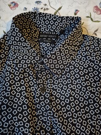 Chemise Antony Morato imprimé carreaux noir et blanc L-50