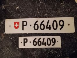 2x Nummernschild PTT Post ausrangiert 66409