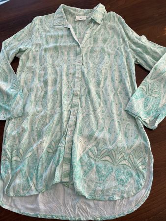 Bluse Atelier Marée grün weiss Paisley Grösse L-XL,neuwertig