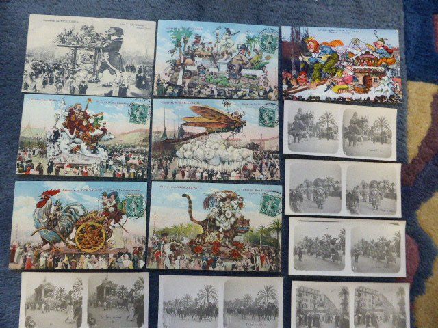 Carneval Nizza,7 Lithos,12 Stéréo-Fotos,Umzug,Wagen,Masken (Gebraucht ...