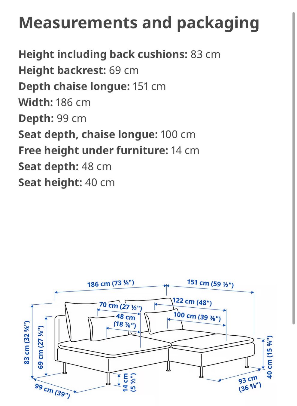 Sofas: Ikea SÖDERHAMN 2-seat sofa with chaise longue – Gebraucht aus Walchwil von ang_7khh 3