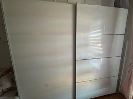 Kleiderschrank Schwebetüren Weiss Hochglanz Gebrauchter Zust