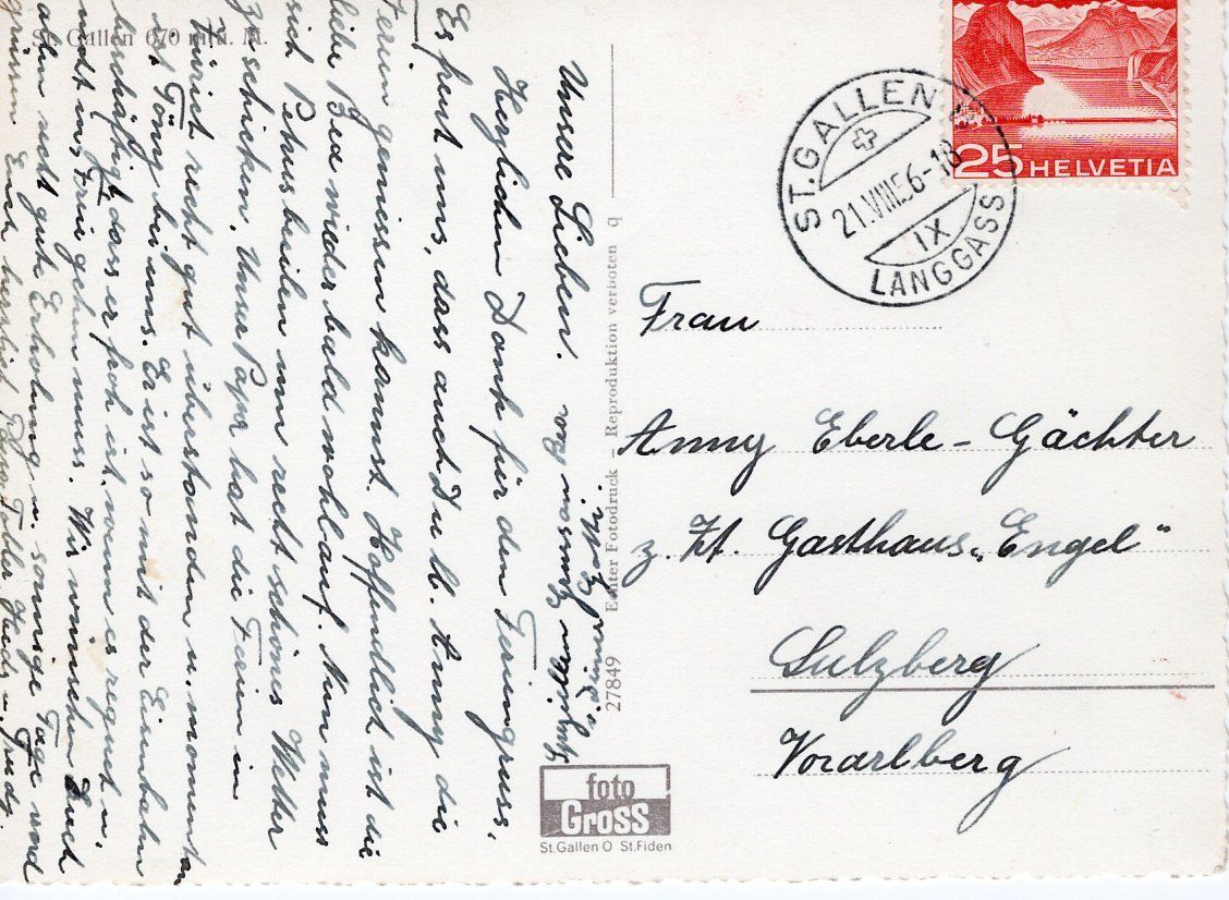 Cartoline postali: St. Gallen 6 Bildkarte 1956 – Usato da St. Gallen venduto da Epu 1