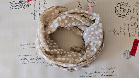 Leichter Loop-Schal Beige 🧣 Polka Dots (Earthy)