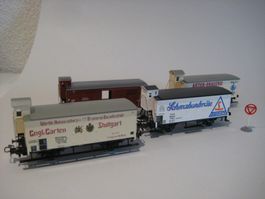 Marklin Ho 4 wagons avec cabine de freinage
