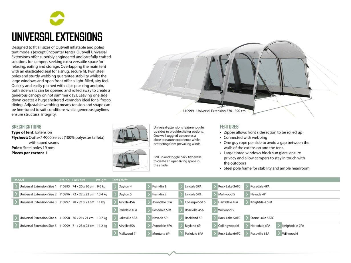 Outwell Vorzelte & Markisen: Erweiterung/Extension universal Outwell – Gebraucht aus Konolfingen von davore 2